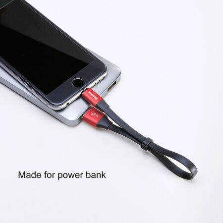 Кабель USB BASEUS Nimble Portable, USB - Lightning, 2А, 23 см, черныйкрасный - 2