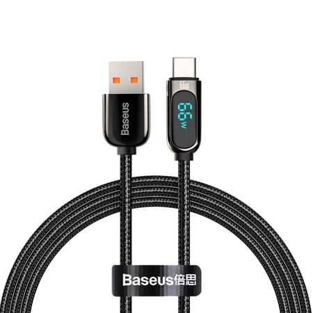 Кабель USB BASEUS Display Fast Charging, USB - Type-C, 66W, 2 м, черный - 5