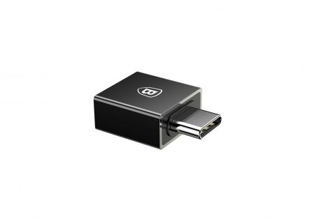 Переходник BASEUS Exquisite OTG, Type-C - USB, 2.4А, черный, OTG - 2