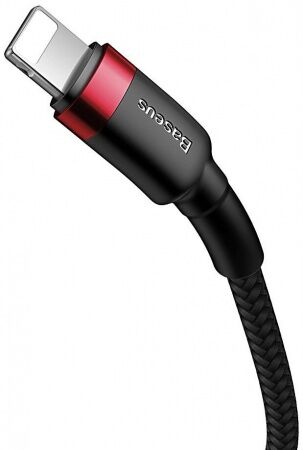 Кабель USB-C BASEUS Cafule, Type-C - Lightning, 2.4А, 18W, 1 м, красныйчерный - 4
