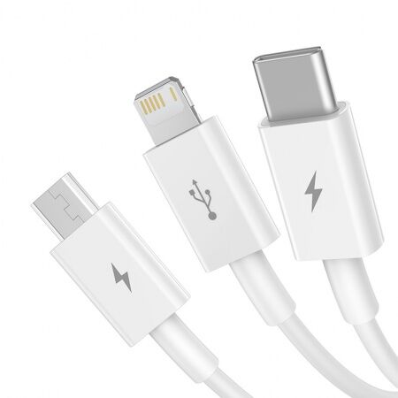 Кабель USB BASEUS Superior Series Fast Charging, USB - MicroUSBType-CLightning, 3.5A, 1.5 м, белый - 6