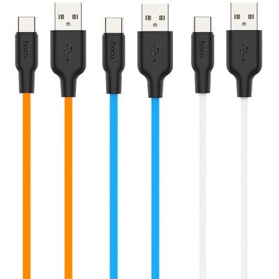 USB кабель HOCO X21 Plus Silicone Type-C, 3А, 1м, силикон (белый/черный) - 4