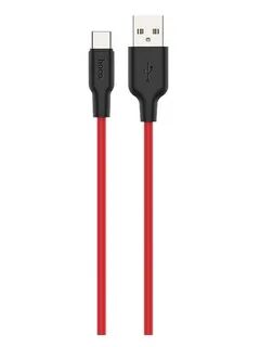 USB кабель HOCO X21 Silicone Type-C, 3А, 1м, силикон (красный/черный) - 4