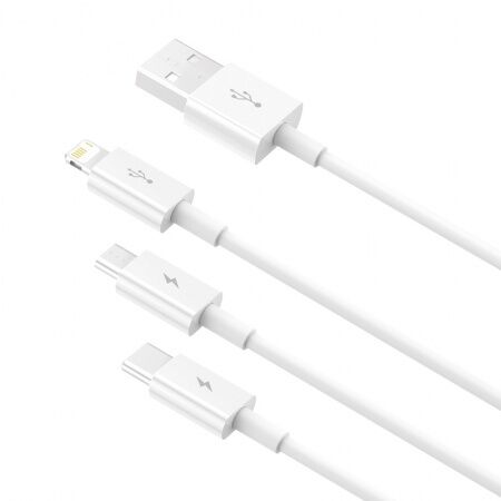 Кабель USB BASEUS Superior Series Fast Charging, USB - MicroUSBType-CLightning, 3.5A, 1.5 м, белый - 4