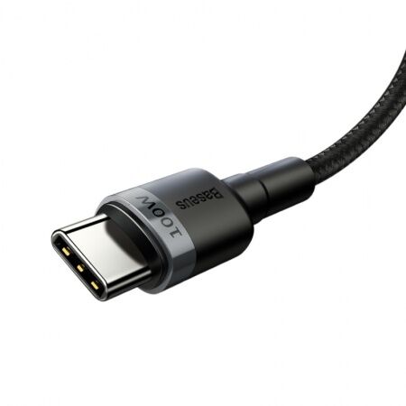 Кабель USB-C BASEUS Cafule, Type-C - Type-C, 5A, 100W, 2 м, серыйчерный - 5