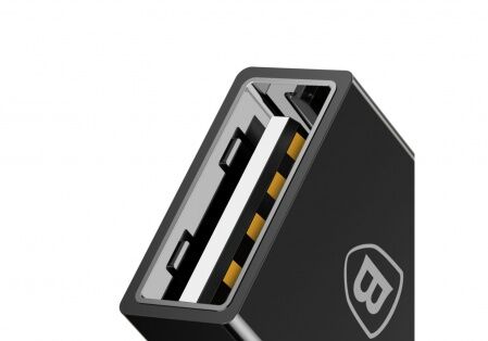 Переходник BASEUS Exquisite OTG, Type-C - USB, 2.4А, черный, OTG - 4