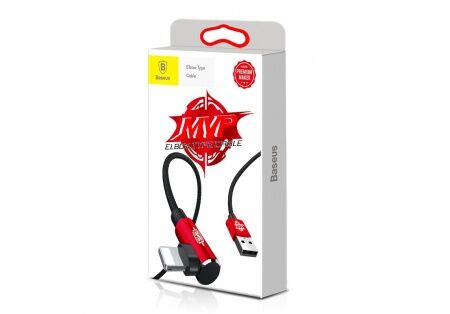 Кабель USB BASEUS MVP Elbow Type, USB - Lightning, 2А, 1 м, красный, угловой - 6