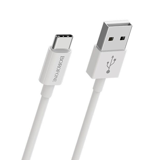 USB кабель BOROFONE BX22 Bloom Type-C, 1м, 3A, PVC (белый) - 3