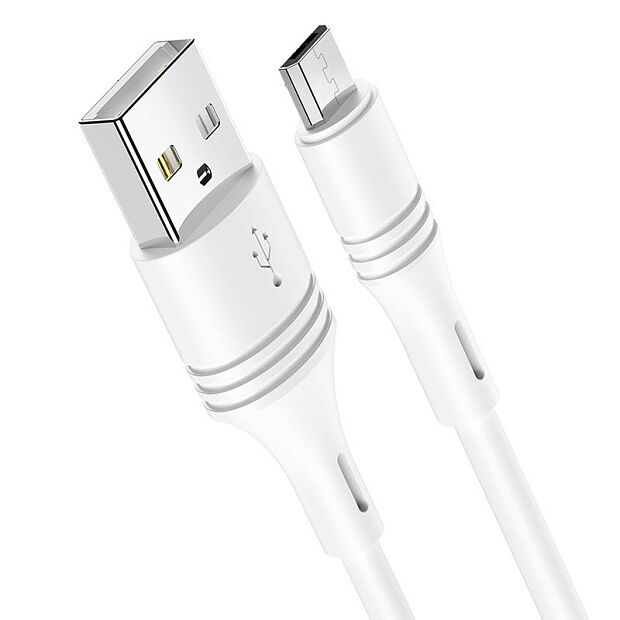 USB кабель BOROFONE BX43 CoolJoy MicroUSB, 1м, 2.4A, PVC (белый) - 1
