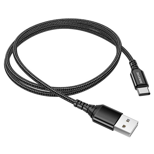USB кабель BOROFONE BX54 Ultra Bright Type-C, 1м, 3A, нейлон (черный) - 5