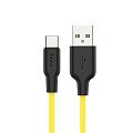 USB кабель HOCO X21 Plus Silicone Type-C, 3А, 1м, силикон (желтый/черный) - фото