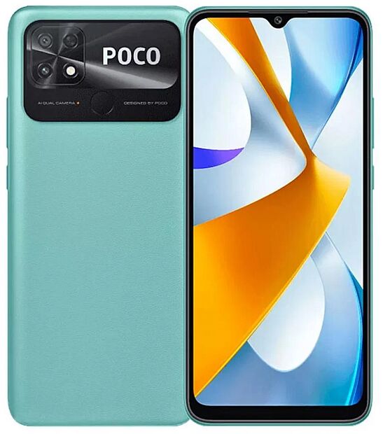 Смартфон POCO C40 3/32 ГБ RU, коралловый зеленый - 1