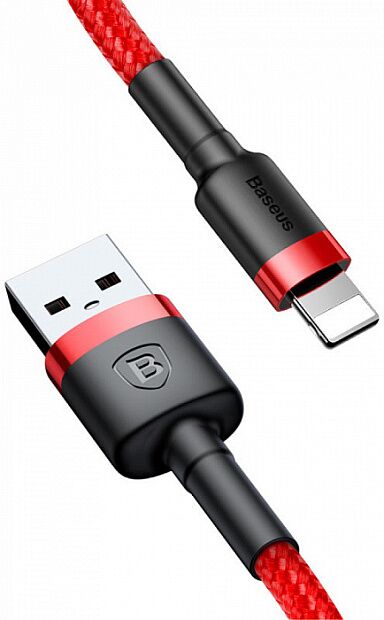 Кабель USB BASEUS Cafule, USB - Lightning, 2.4А, 1 м, красныйкрасный - 2