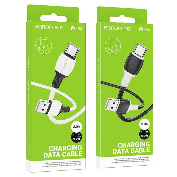 USB кабель BOROFONE BX84 Rise Type-C, 2,4A, 1м, PVC (белый) - 4