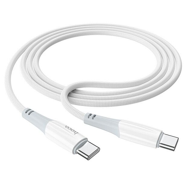 USB-C кабель HOCO X70 Ferry Type-C, 3А, PD60W, 1м, нейлон (белый) - 7