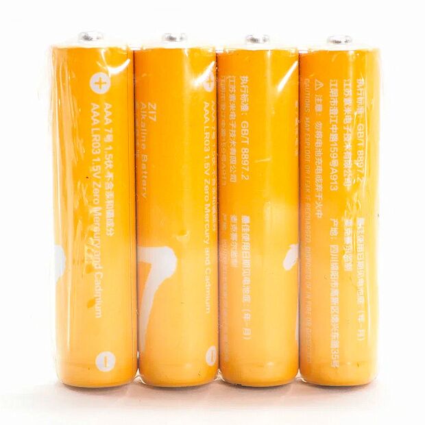 Батарейки алкалиновые ZMI Rainbow Zi7 типа AAA (уп. 4 шт) (Yellow) - 2