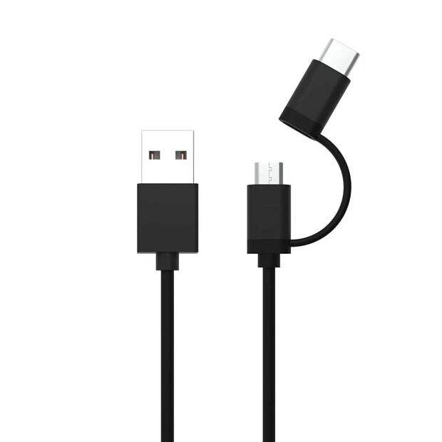 Кабель Xiaomi Micro USB to Type-C 2 in 1 cable 30cm AL511 (Black) - 1