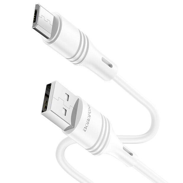 USB кабель BOROFONE BX43 CoolJoy MicroUSB, 1м, 2.4A, PVC (белый) - 4