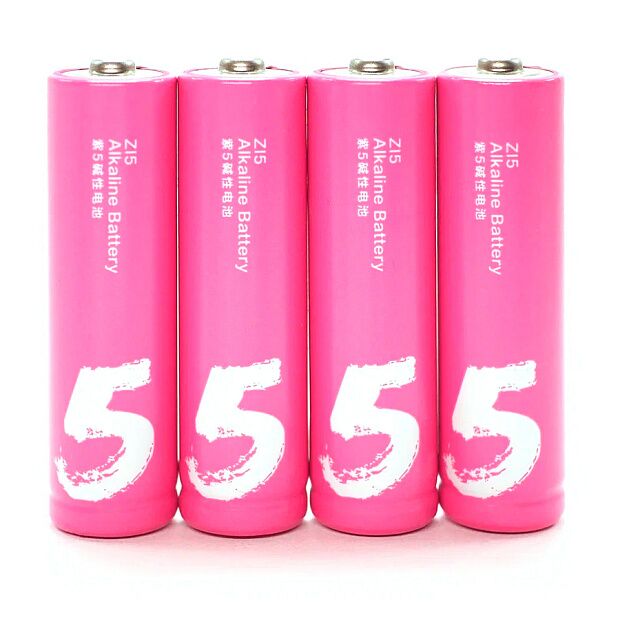Батарейки алкалиновые ZMI Rainbow Zi5 типа AA (уп. 4 шт) (Pink) - 1