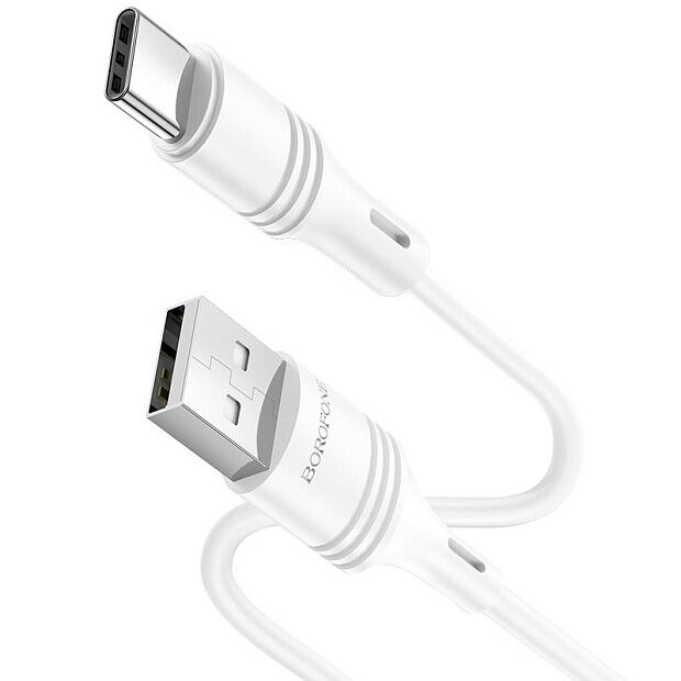 USB кабель BOROFONE BX43 CoolJoy Type-C, 1м, 3A, PVC (белый) - 5