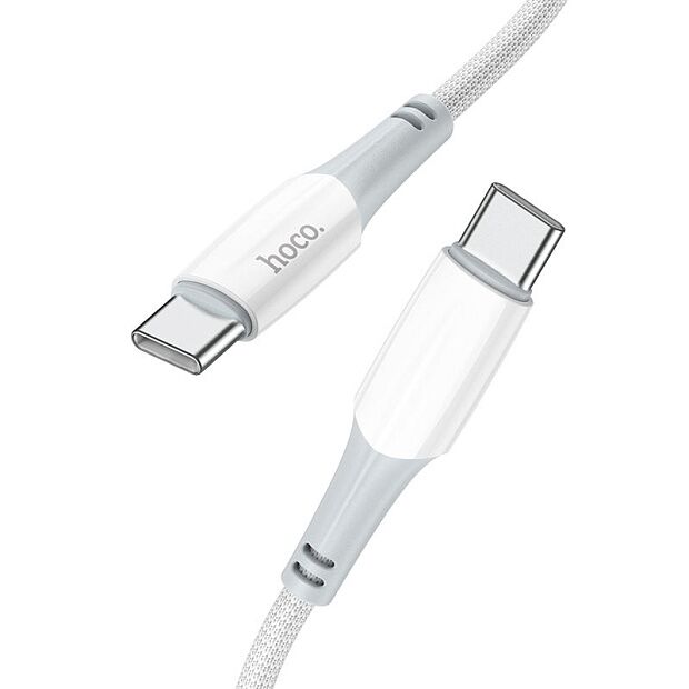 USB-C кабель HOCO X70 Ferry Type-C, 3А, PD60W, 1м, нейлон (белый) - 5
