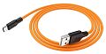 USB кабель HOCO X21 Plus Silicone Type-C, 3А, 1м, силикон (оранжевый/черный) - фото