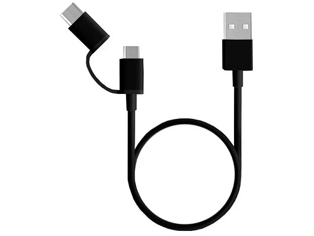 Кабель Xiaomi Micro USB to Type-C 2 in 1 cable 30cm AL511 (Black) - 4