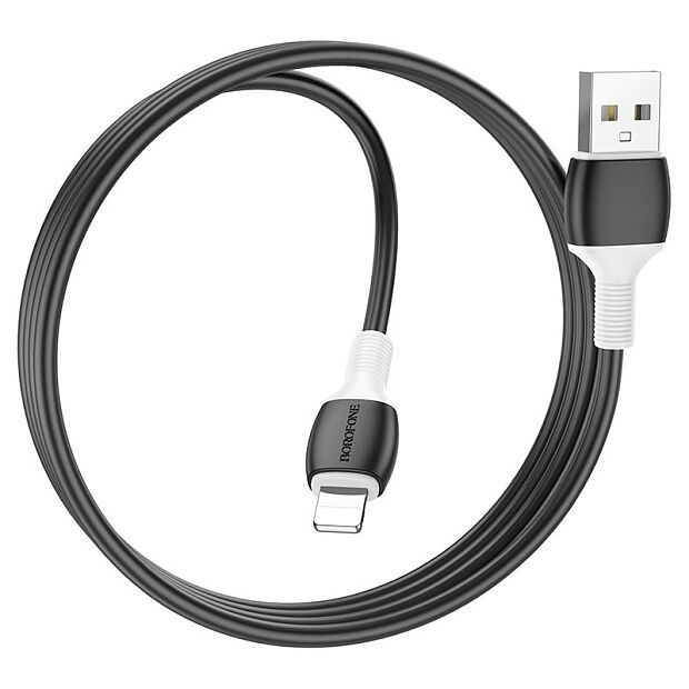 USB кабель BOROFONE BX84 Rise Lightning 8-pin, 2,4A, 1м, PVC (черный) - 5
