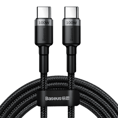 Кабель USB-C BASEUS Cafule, Type-C - Type-C, 5A, 100W, 2 м, серыйчерный - 1