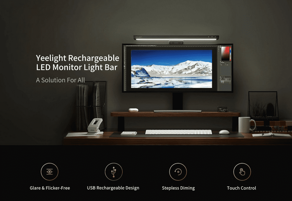 Дизайн умной лампы Yeelight Rechargeable LED Monitor Light Bar 