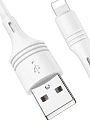 USB кабель BOROFONE BX43 CoolJoy Lightning 8-pin, 1м, 2.4A, PVC (белый) - фото