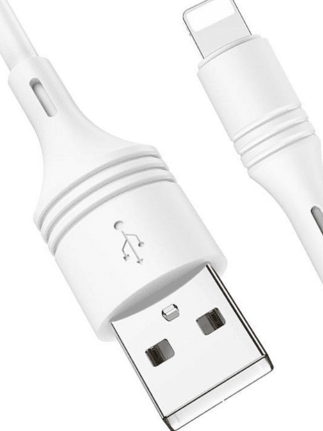 USB кабель BOROFONE BX43 CoolJoy Lightning 8-pin, 1м, 2.4A, PVC (белый) - 1