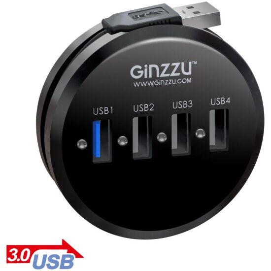USB хаб GINZZU GR-314UB (3xUSB 2.0  1xUSB 3.0) - 4