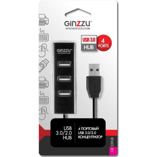 USB хаб GINZZU GR-339UB (3xUSB 2.0  1xUSB 3.0) - 2