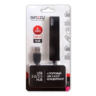 USB хаб GINZZU GR-334UB (3xUSB 2.0  1xUSB 3.0) - 3