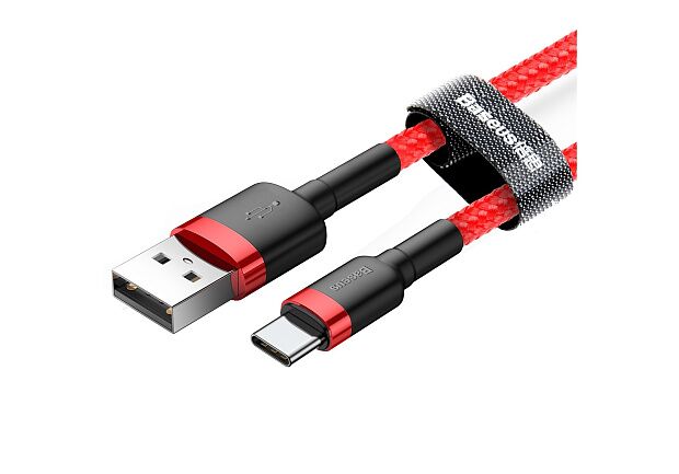 Кабель USB BASEUS Cafule, USB - Type-C, 2А, 2 м, красныйкрасный - 3