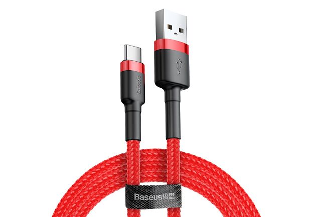 Кабель USB BASEUS Cafule, USB - Type-C, 2А, 2 м, красныйкрасный - 2