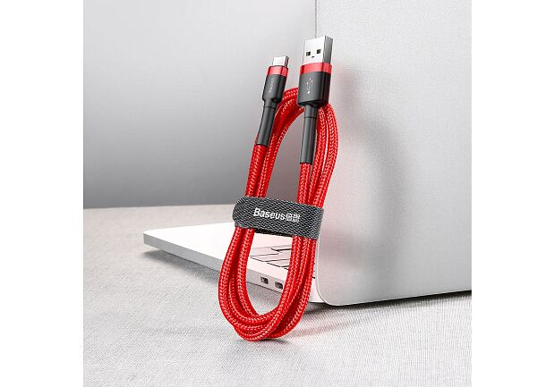 Кабель USB BASEUS Cafule, USB - Type-C, 2А, 2 м, красныйкрасный - 4