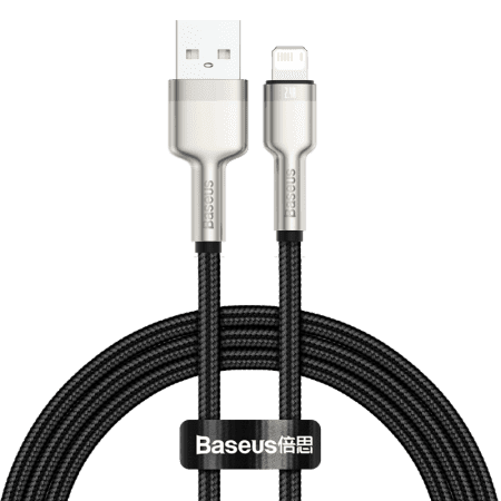 Кабель USB BASEUS Cafule, USB - Lightning, 2.4А, 1 м, черный - 1